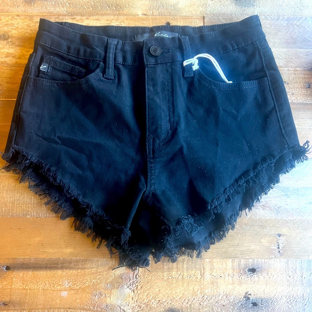 Kancan black cut off denim shorts size 3 / 25